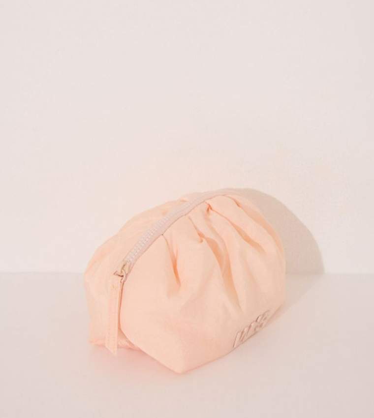 Textured Zip-Closure Nylon Toiletry Bag