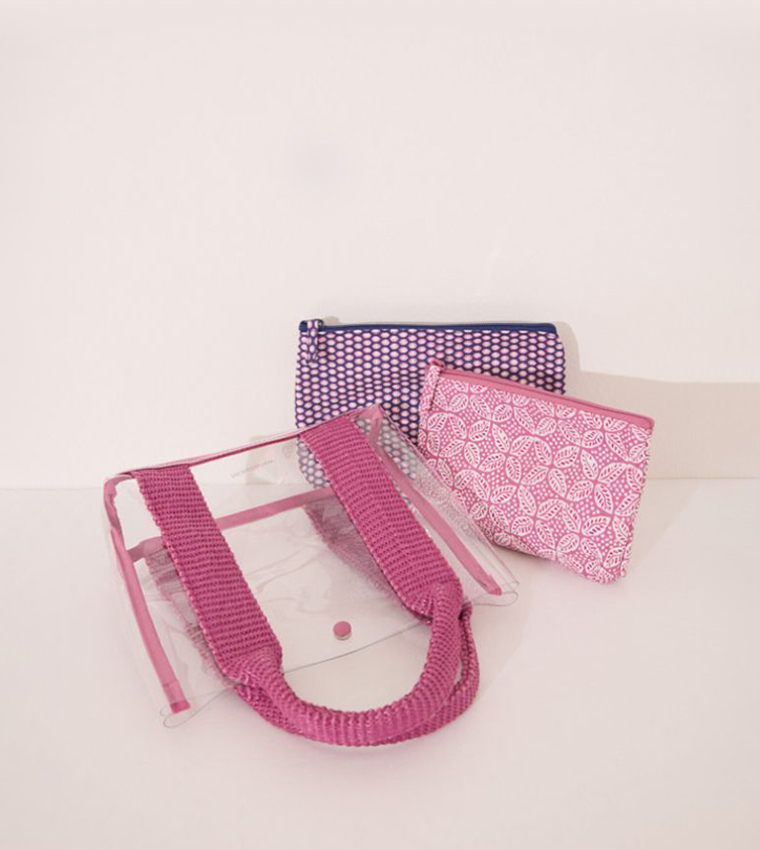 Printed Mini Tote Bag with Pouches
