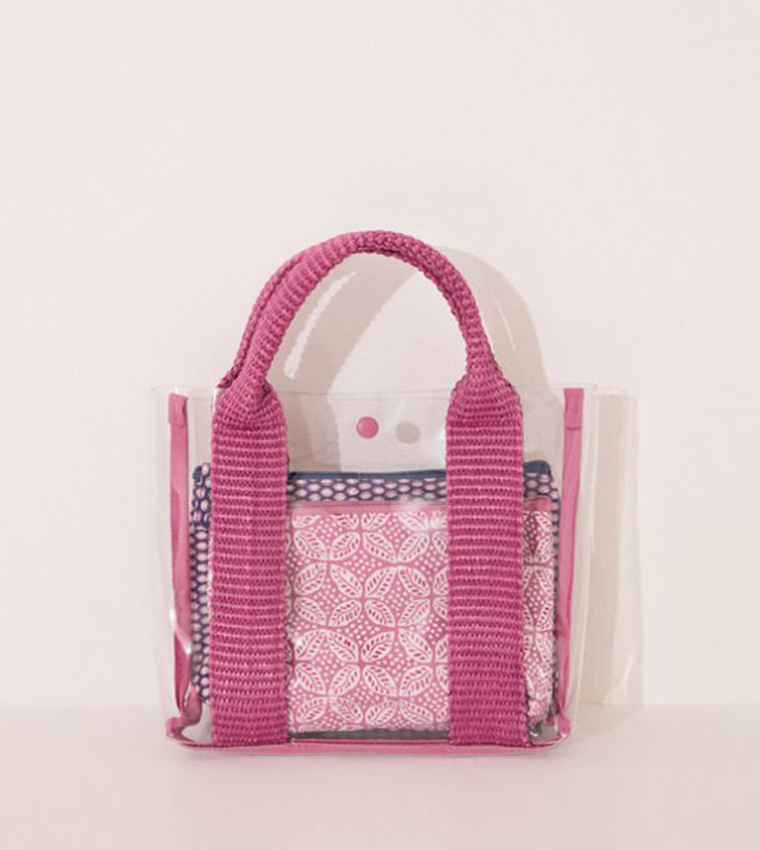 Printed Mini Tote Bag with Pouches