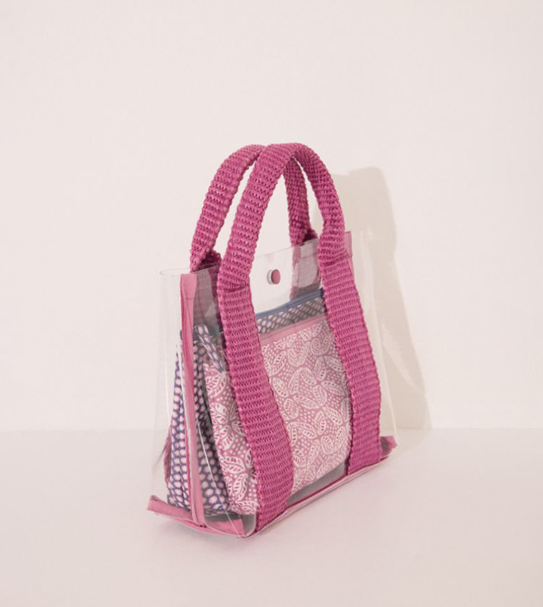 Printed Mini Tote Bag with Pouches