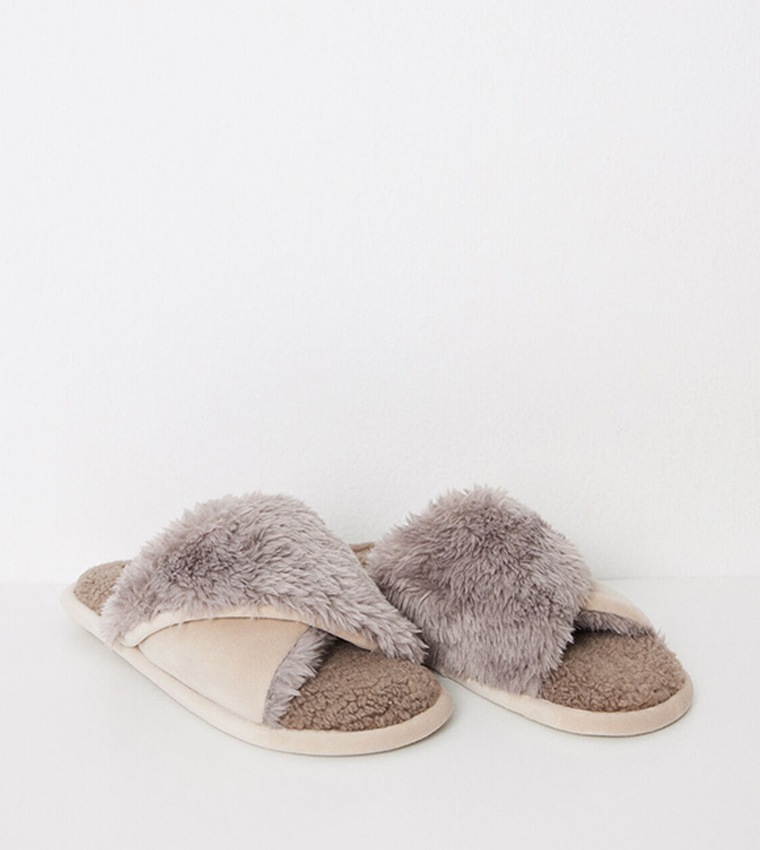Faux Fur House Slippers