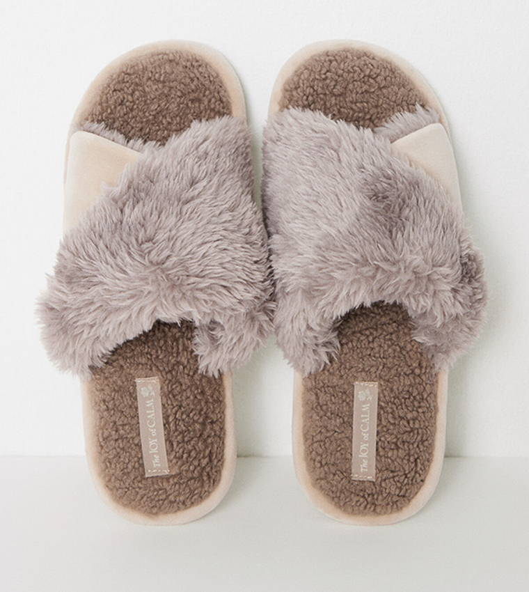 Faux Fur House Slippers