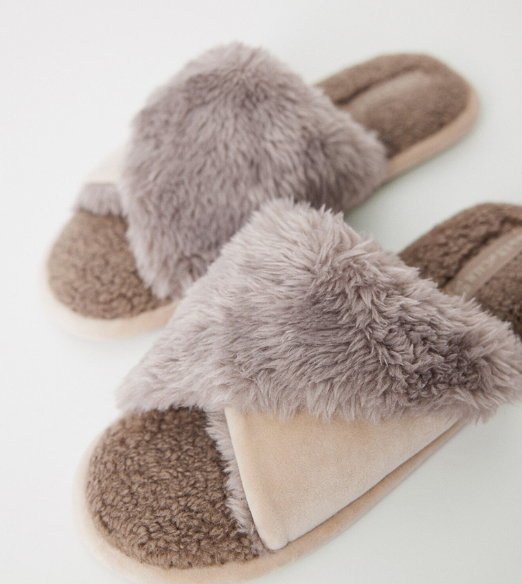 Faux Fur House Slippers