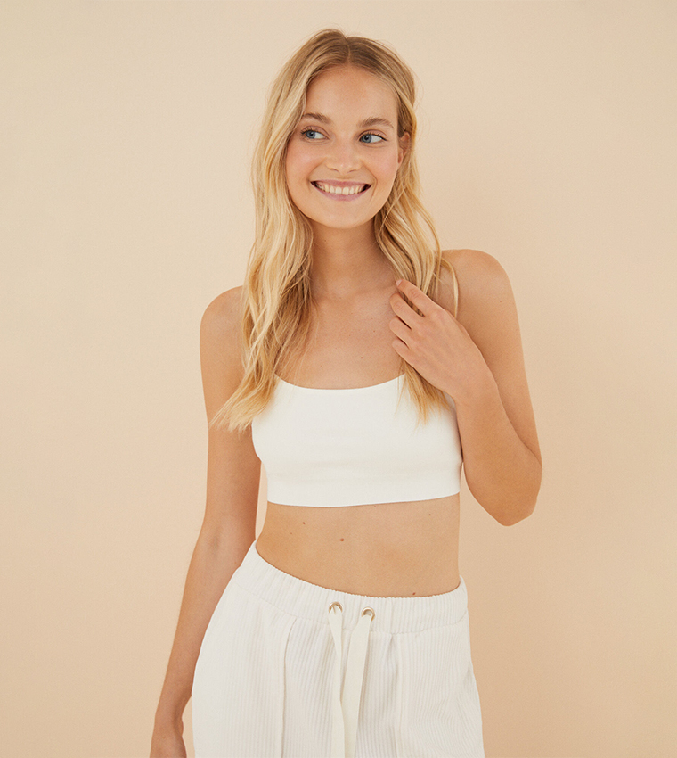 Buy Women'secret Solid Bra Top In White