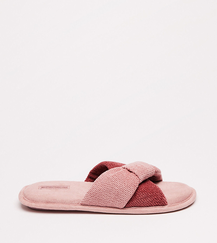 Buy Women secret Chenille Crossover Slippers In Pink 6thStreet UAE