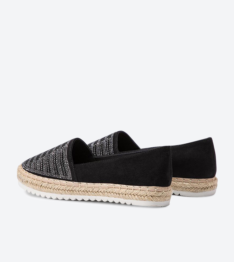 Buy DEEZEE @ CCC Studded Detail Rope Sole Espadrilles Black In Black ...