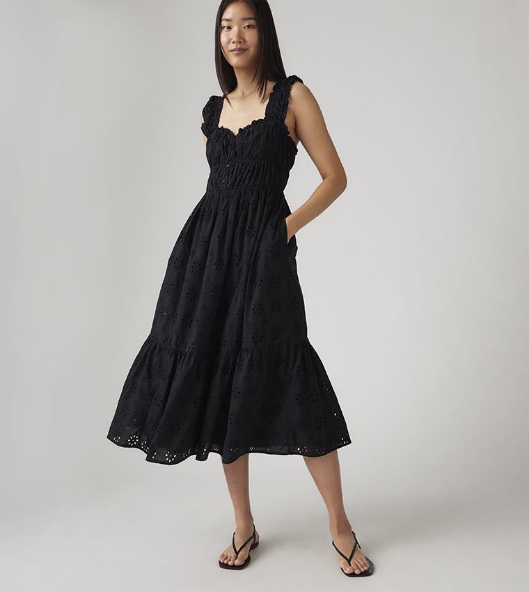 AMAYA Tiered Midi Dress