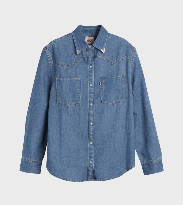 Teodora Western Long Sleeves Denim Shirt
