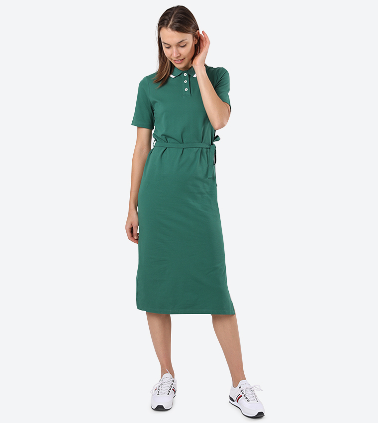 Buy Tommy Hilfiger Elicia Pique Short Sleeve Polo Dress Green In Green 6thStreet Oman