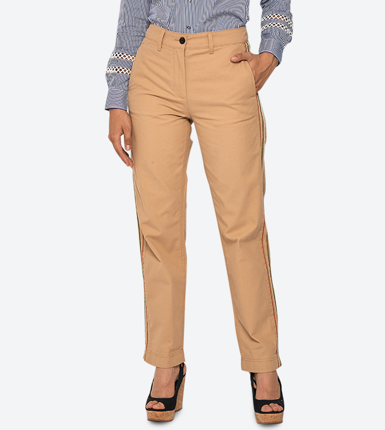 Buy Tommy Hilfiger Belt Loops Aleeza Icon Chinos In Beige