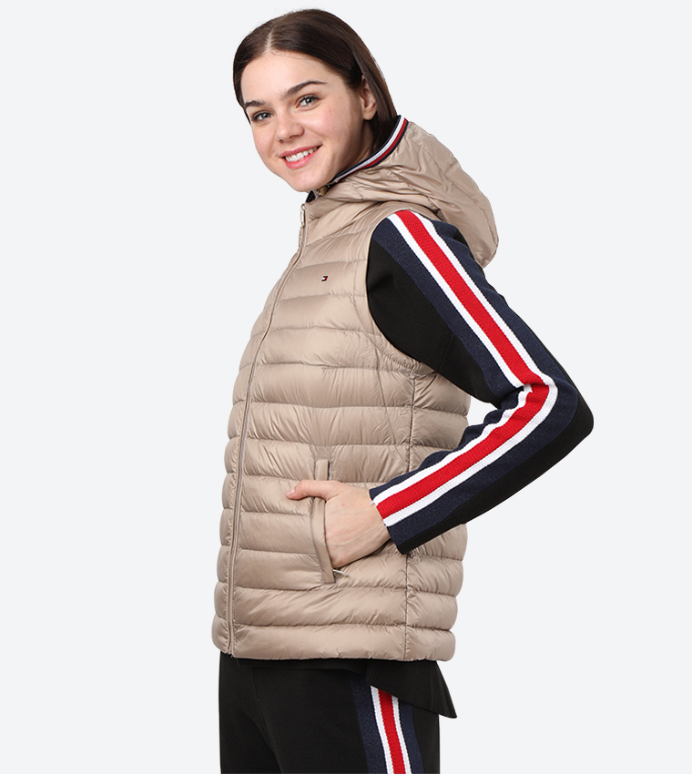 Buy Tommy Hilfiger High Neck Sleeveless Essential Quilted Jacket Beige In Beige 6thStreet Bahrain
