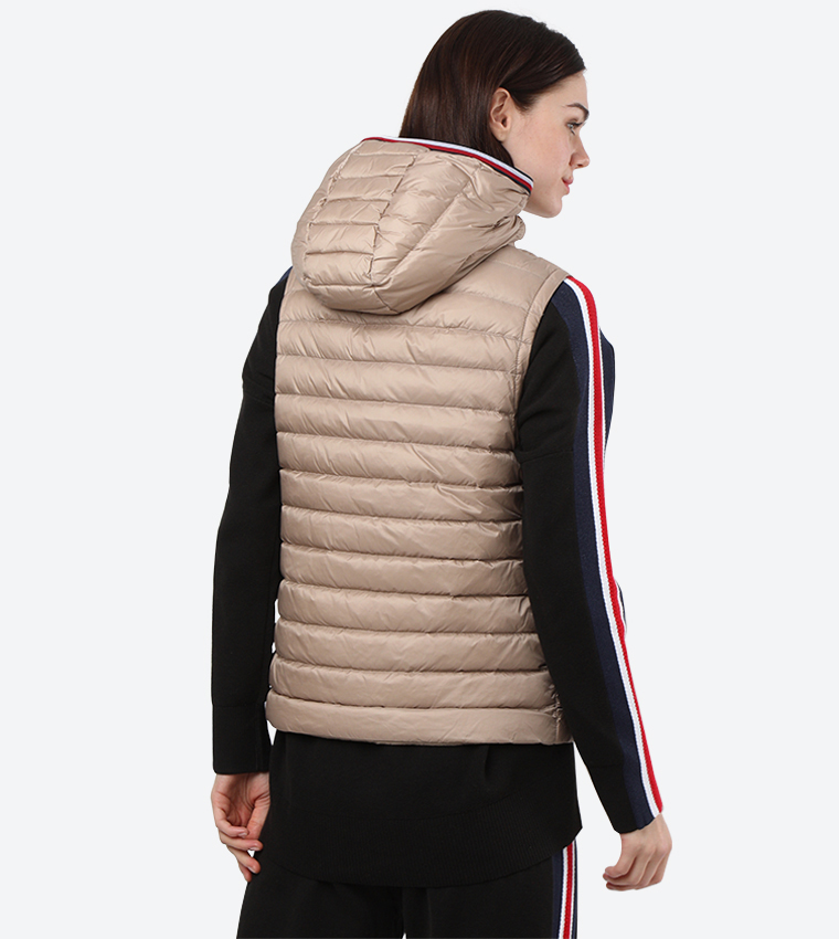Buy Tommy Hilfiger High Neck Sleeveless Essential Quilted Jacket Beige In Beige 6thStreet Bahrain
