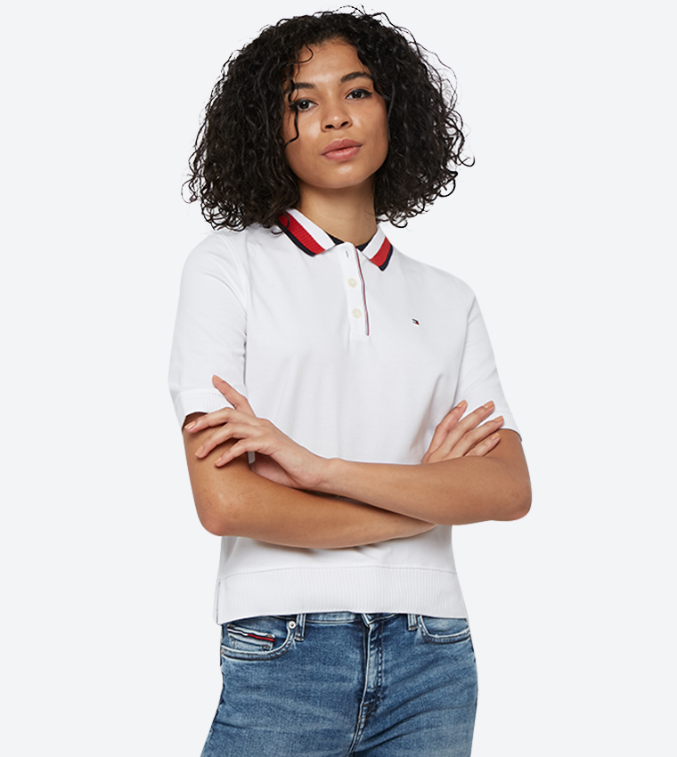 Buy Tommy Hilfiger Caitlin Button Placket Short Sleeve Polo