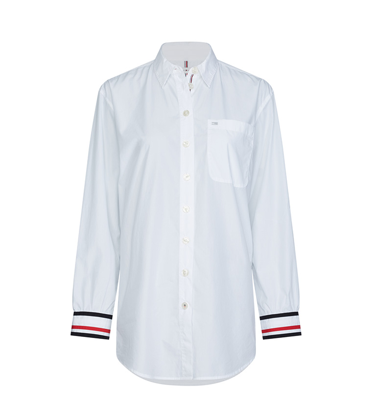Buy Tommy Hilfiger Tommy Icons Relaxed Fit Boyfriend Shirt In White 6thStreet Qatar