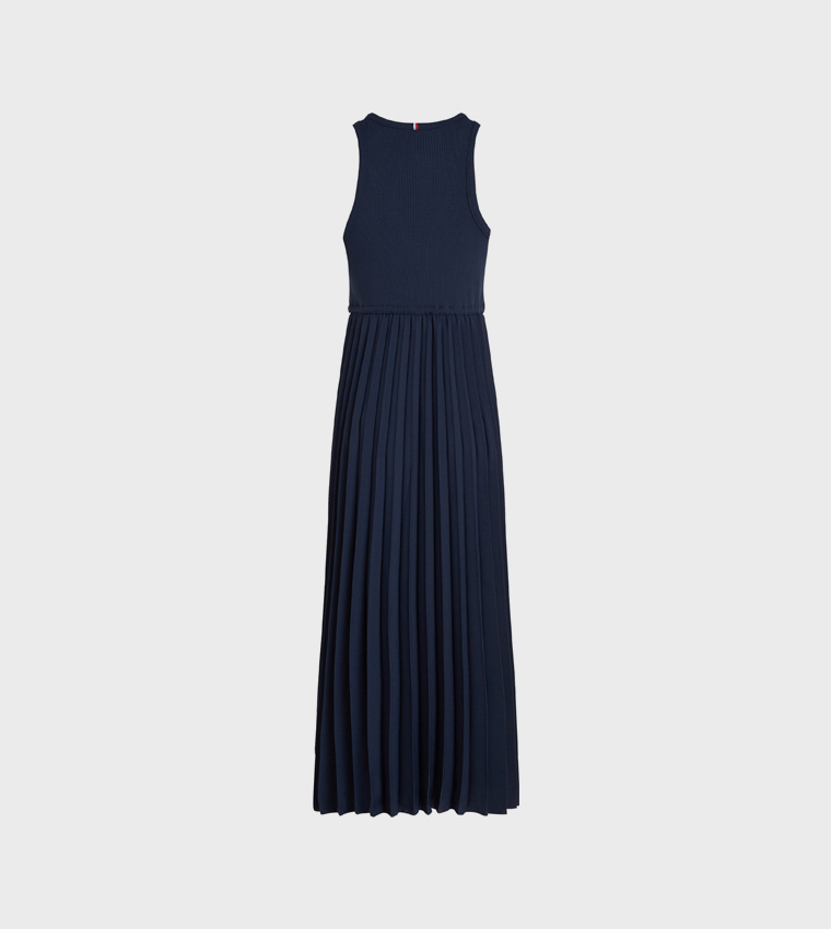 Pleated Sleeveless Midi Dress