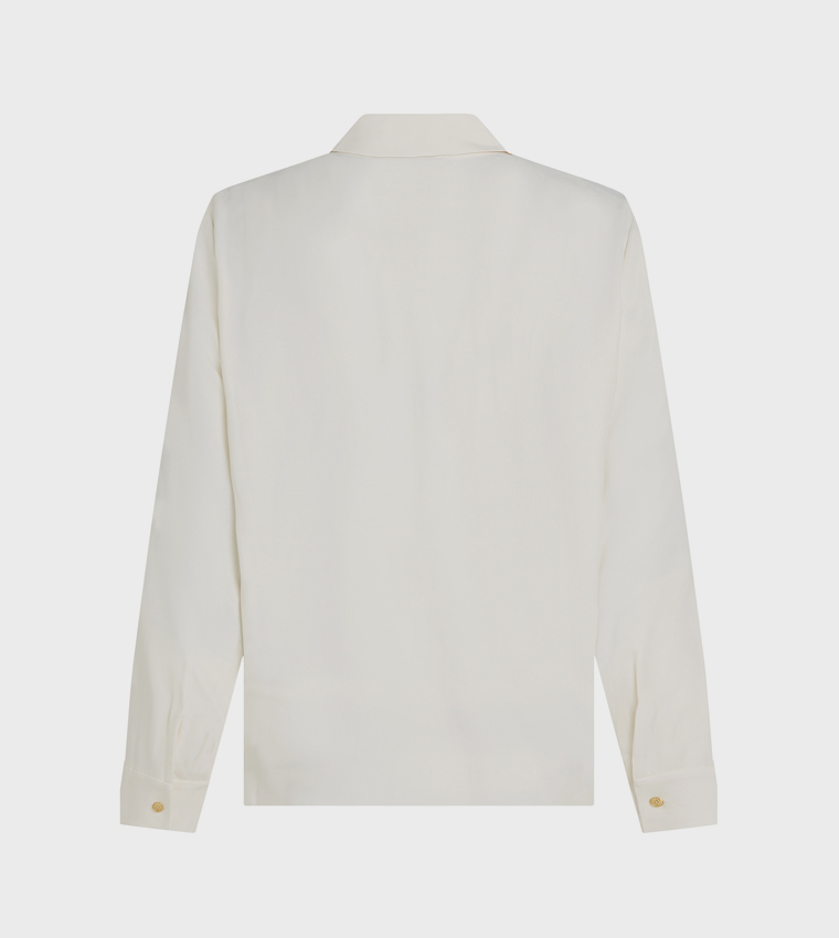 Solid Hidden Placket Viscose Shirt