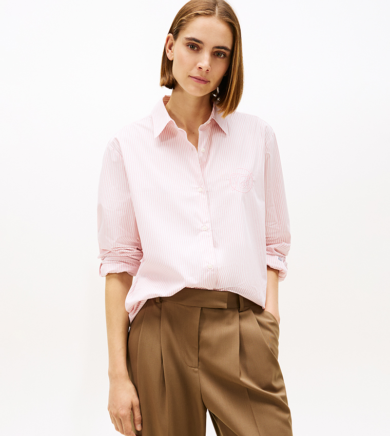 قميص سادة كم طويل 