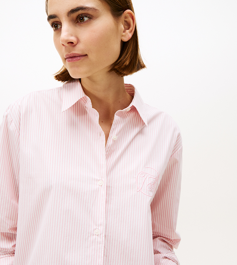 قميص سادة كم طويل 