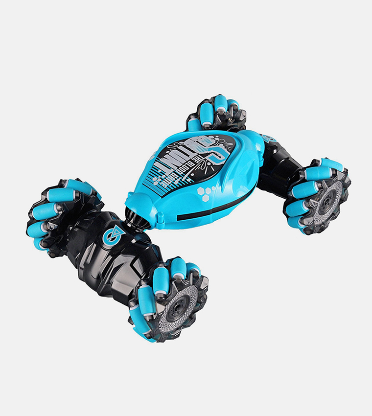 Stunt Car with Off-Road 360° Flips Double Sided Rotating Rc Car with Light & Music Toy Car - Blue 