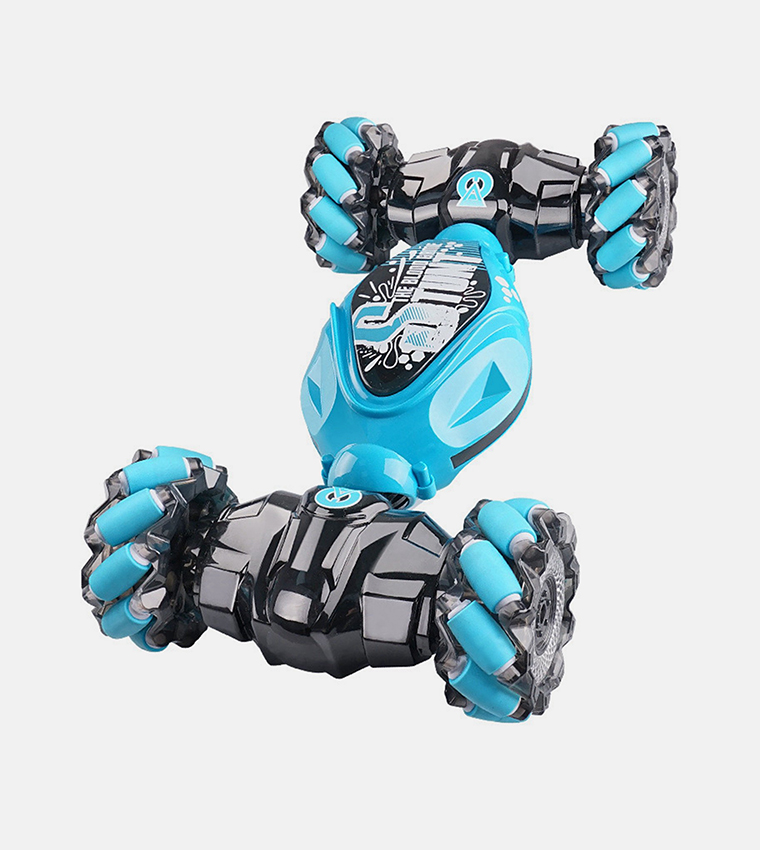 Stunt Car with Off-Road 360° Flips Double Sided Rotating Rc Car with Light & Music Toy Car - Blue 