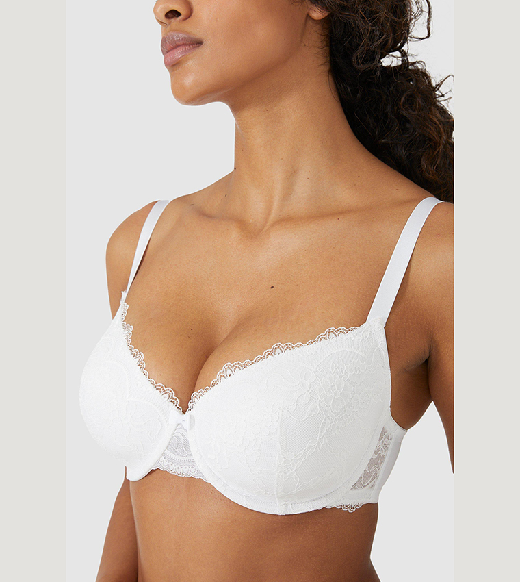 Buy Gorgeous Pack Of 2 Scallop Lace T Shirt Bras In White