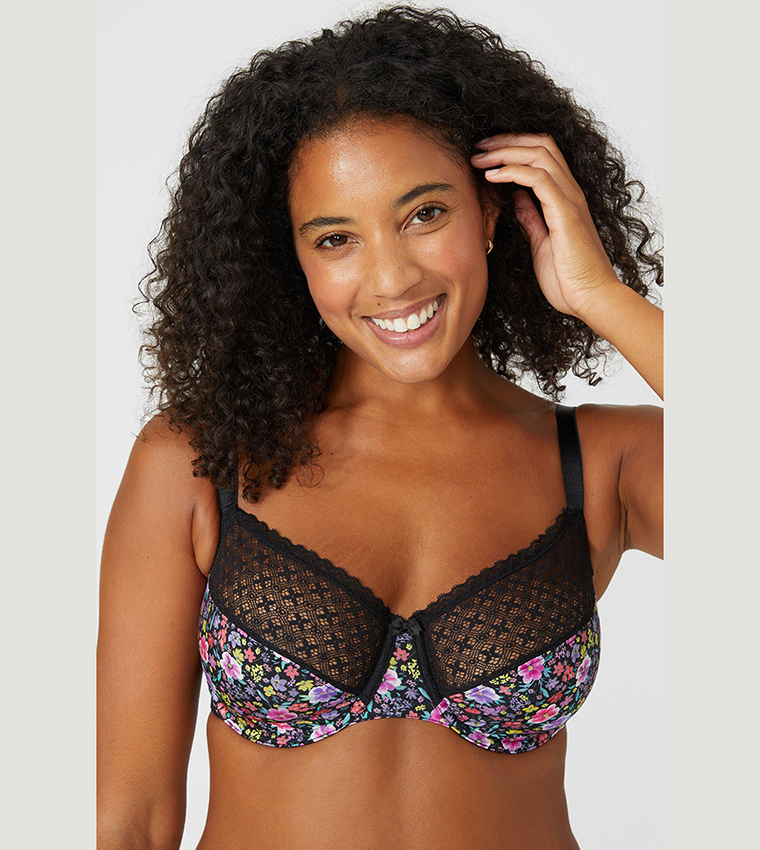 Buy Gorgeous Pack Of 2 Pansy Floral Print Minimiser Bras In