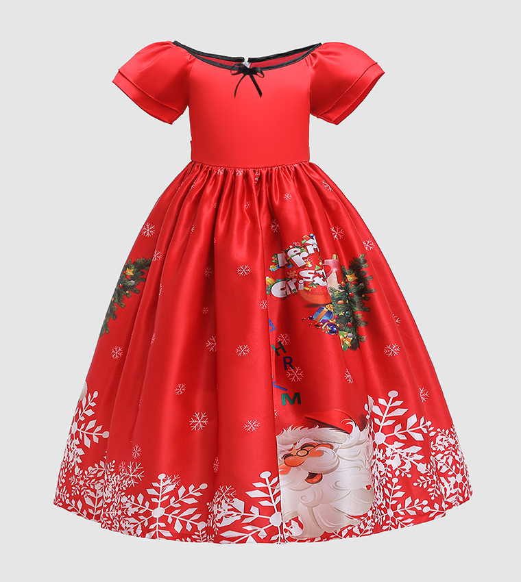 Buy Ddaniela Christmas Santa Theme Fit And Flare Dress In Red 6thStreet Bahrain