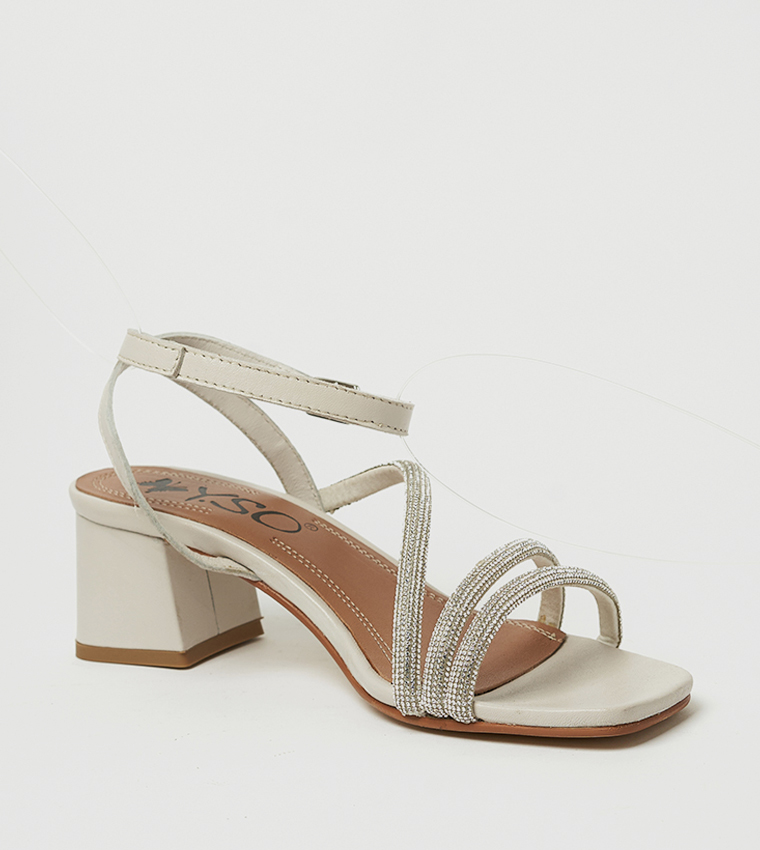 ROZIE Embellished Open Toe Heel Sandals