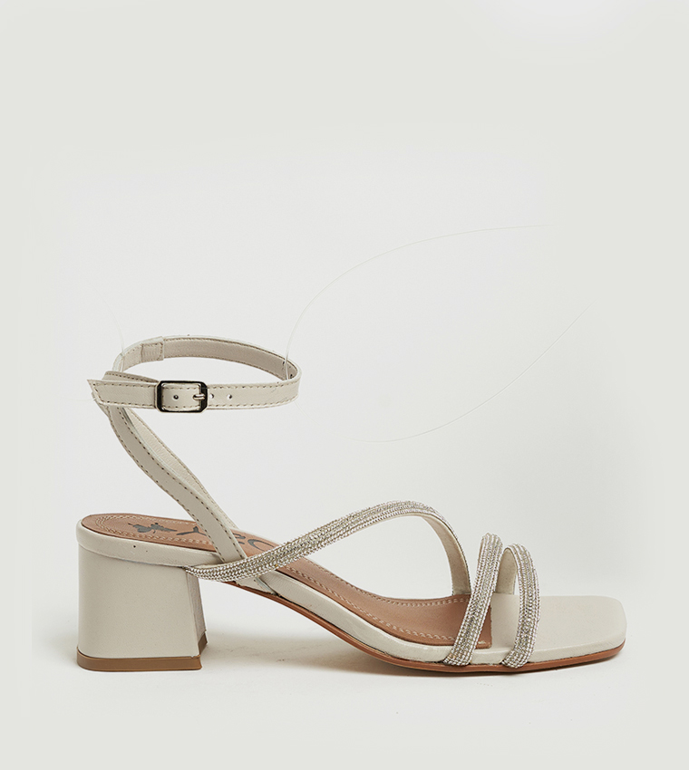 ROZIE Embellished Open Toe Heel Sandals