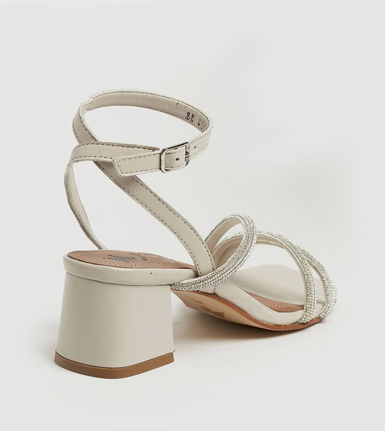 ROZIE Embellished Open Toe Heel Sandals