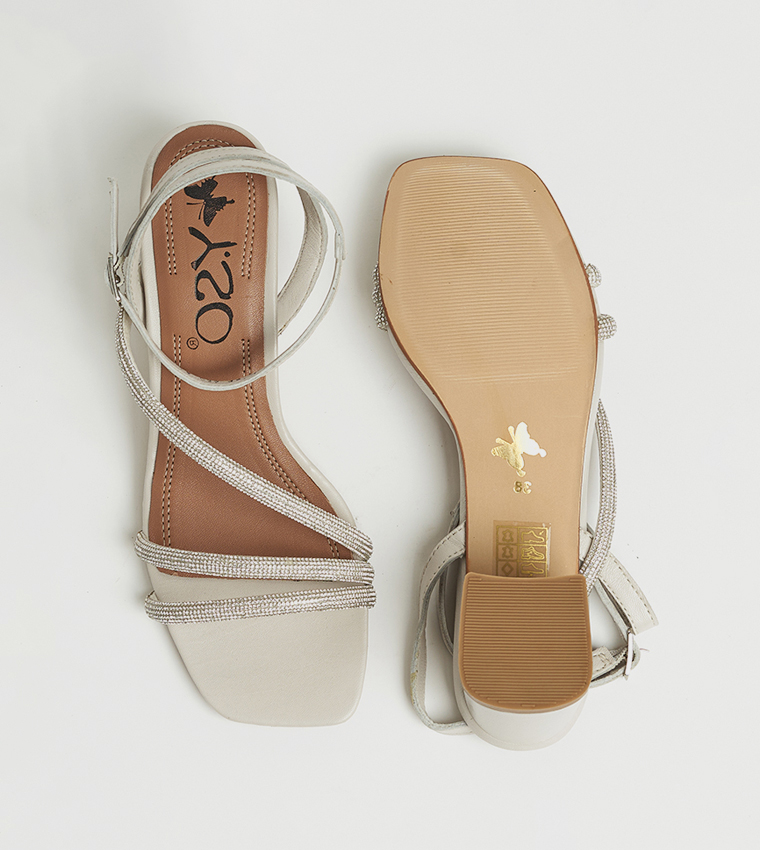 ROZIE Embellished Open Toe Heel Sandals