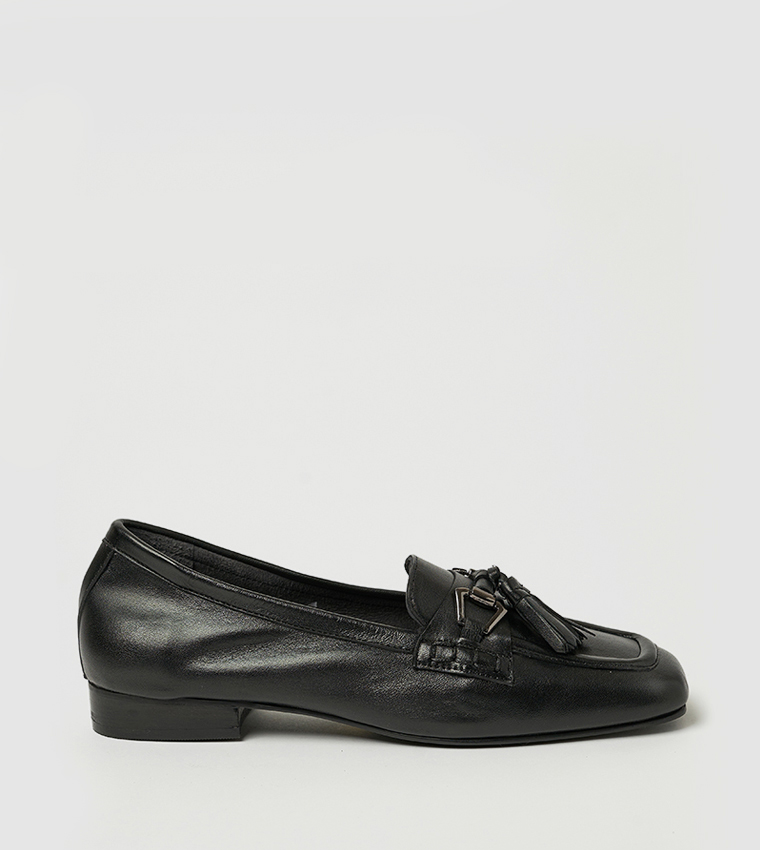 LAKE Textured Tassel Detail Loafers