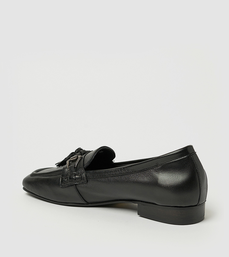 LAKE Textured Tassel Detail Loafers