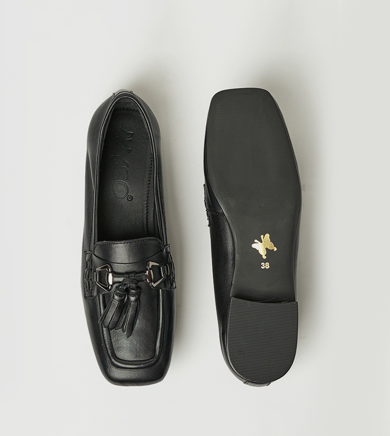 LAKE Textured Tassel Detail Loafers