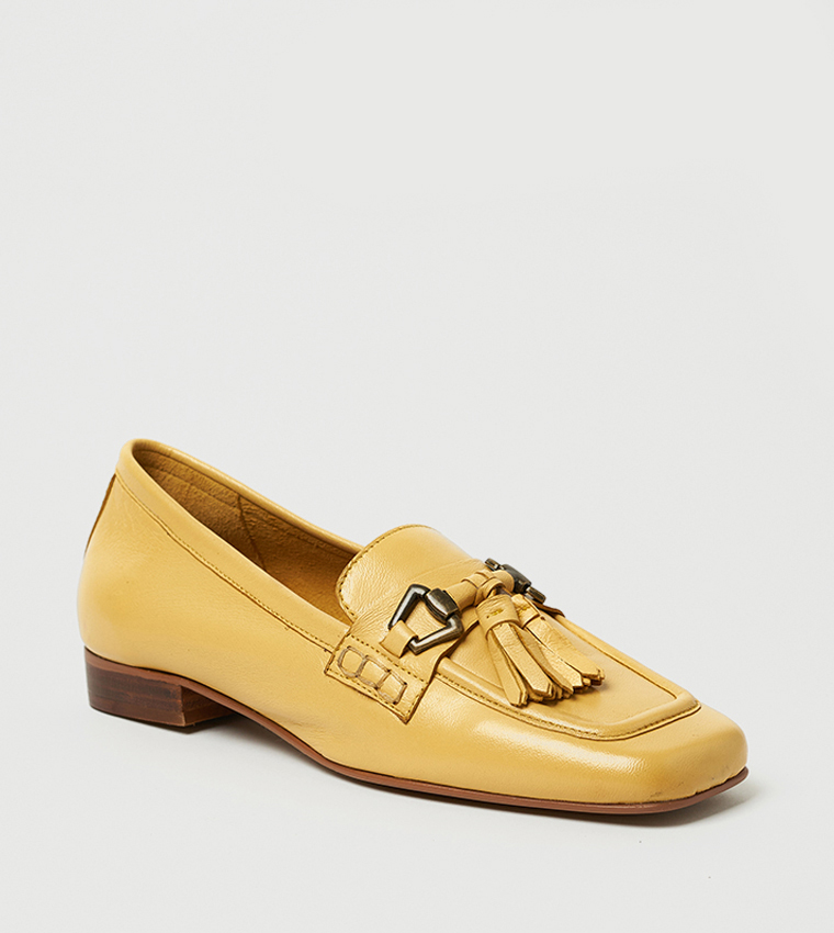 SKYE Textured Tassel Detail Loafers