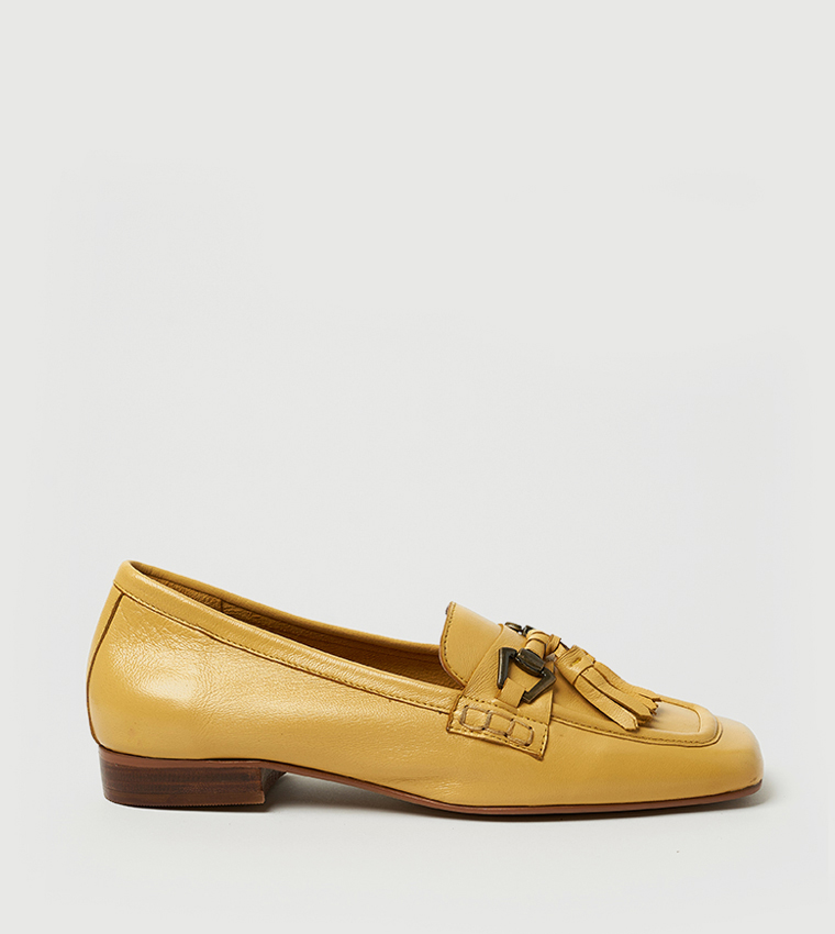 SKYE Textured Tassel Detail Loafers