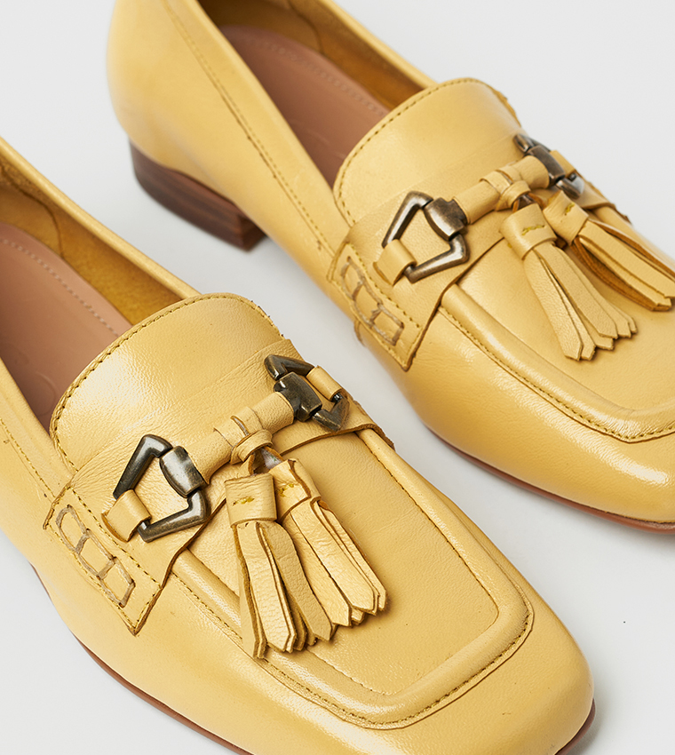 SKYE Textured Tassel Detail Loafers