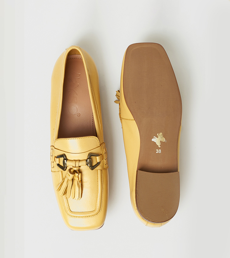 SKYE Textured Tassel Detail Loafers