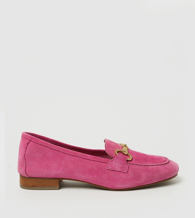 NYLA Suede Metal Accent Loafers