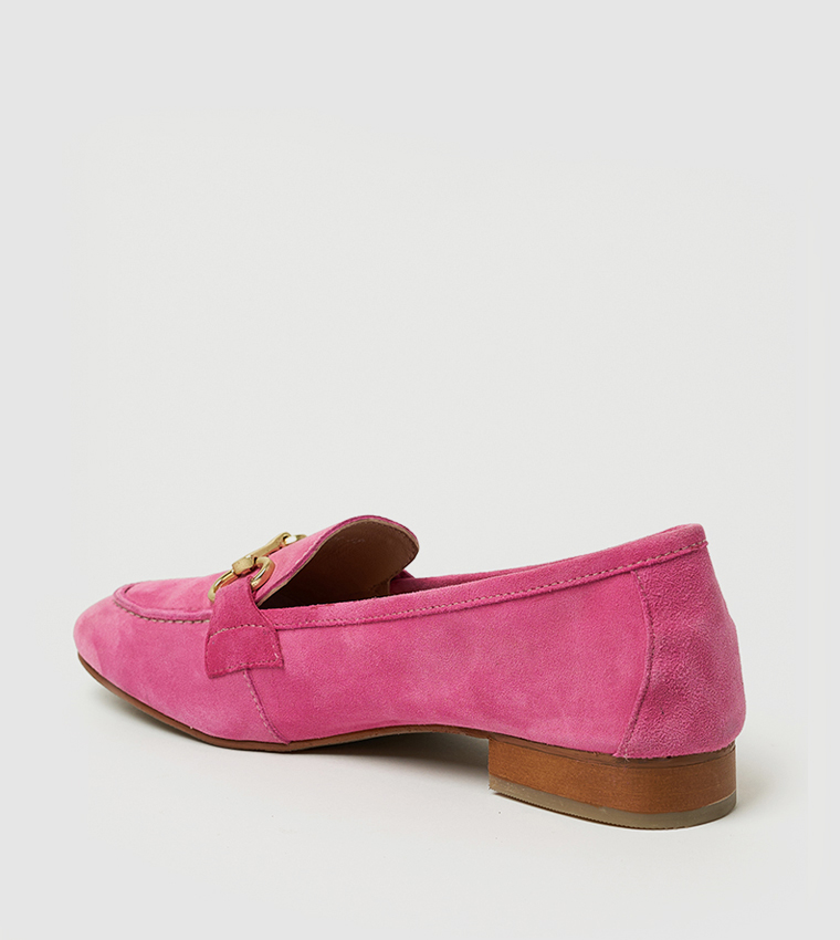 NYLA Suede Metal Accent Loafers