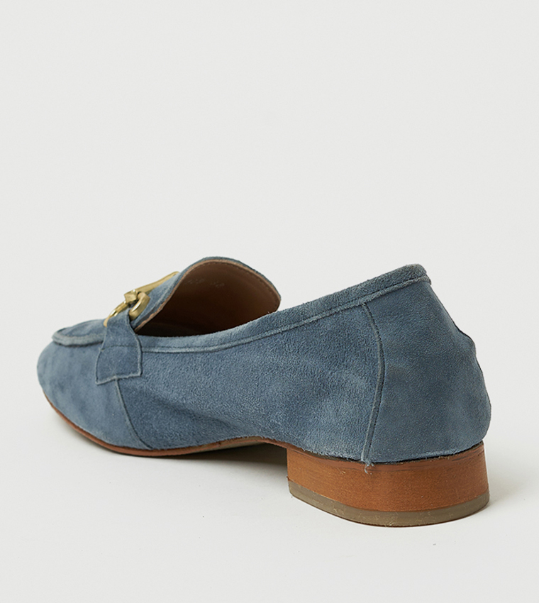 TESSA Suede Metal Accent Loafers
