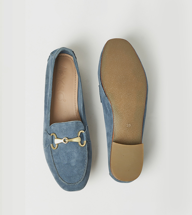 TESSA Suede Metal Accent Loafers
