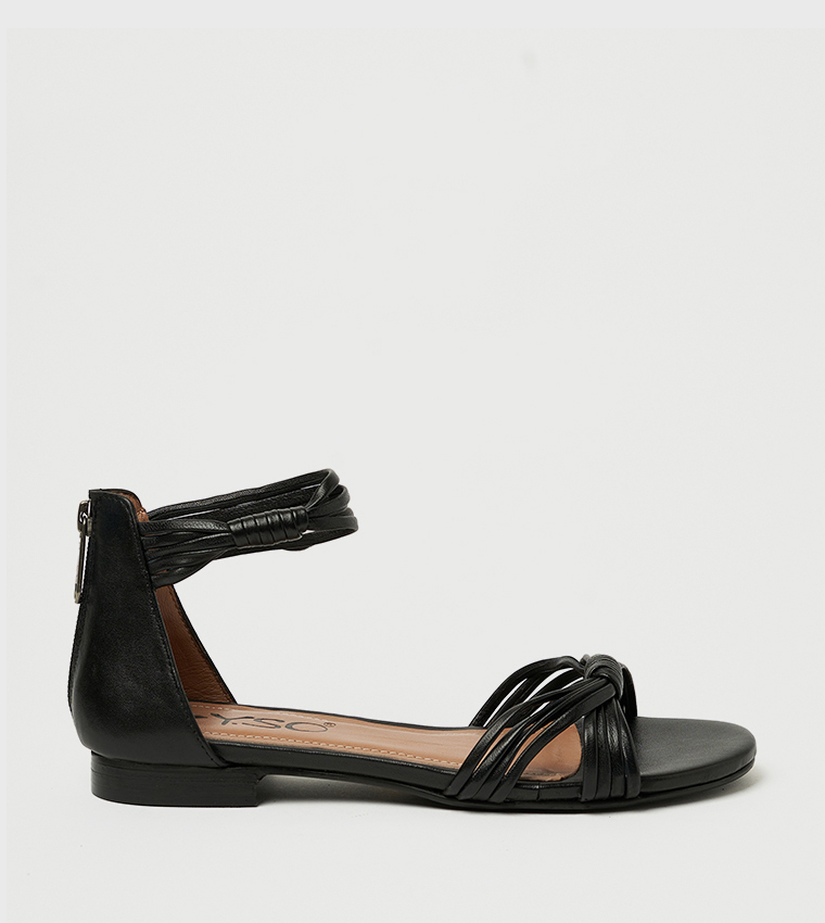 SAGE Open Toe Ankle Strap Flat Sandals