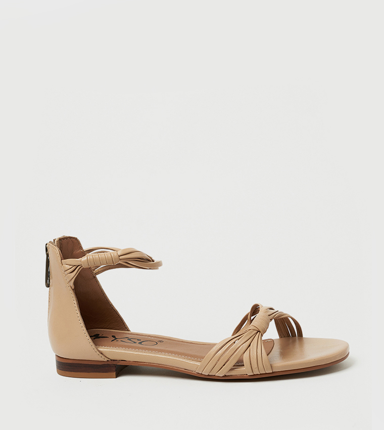 MARGOT Open Toe Ankle Strap Flat Sandals