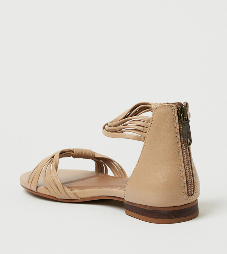 MARGOT Open Toe Ankle Strap Flat Sandals