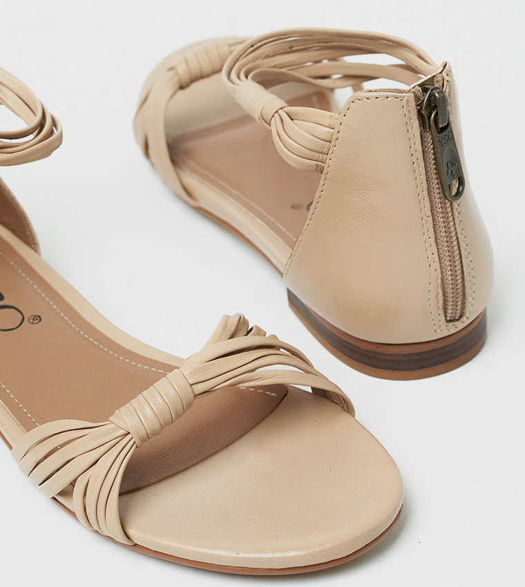MARGOT Open Toe Ankle Strap Flat Sandals