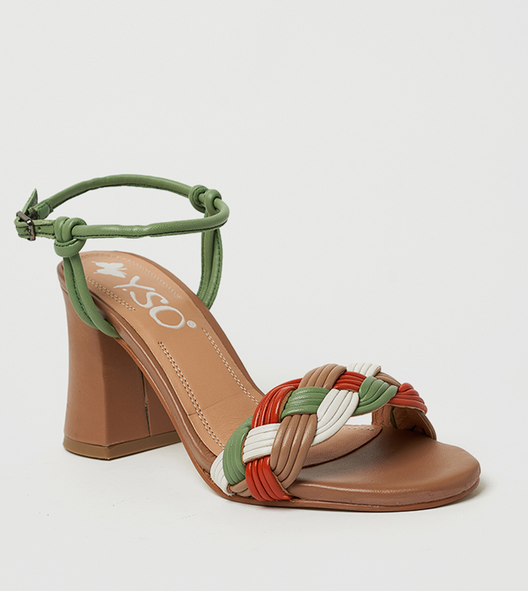 صندل إزمي بكعب ومقدمة مفتوحة  