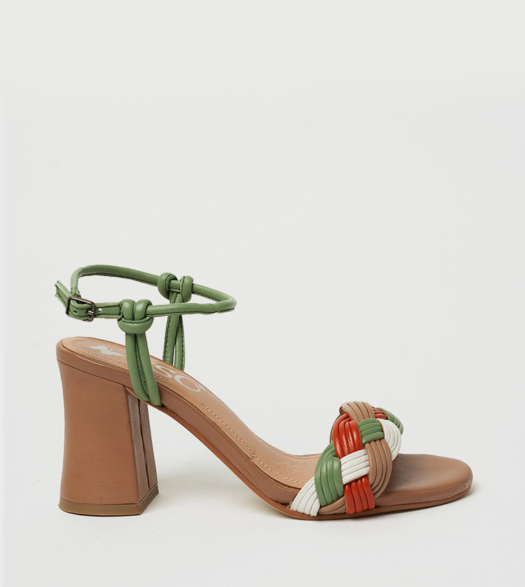 صندل إزمي بكعب ومقدمة مفتوحة  