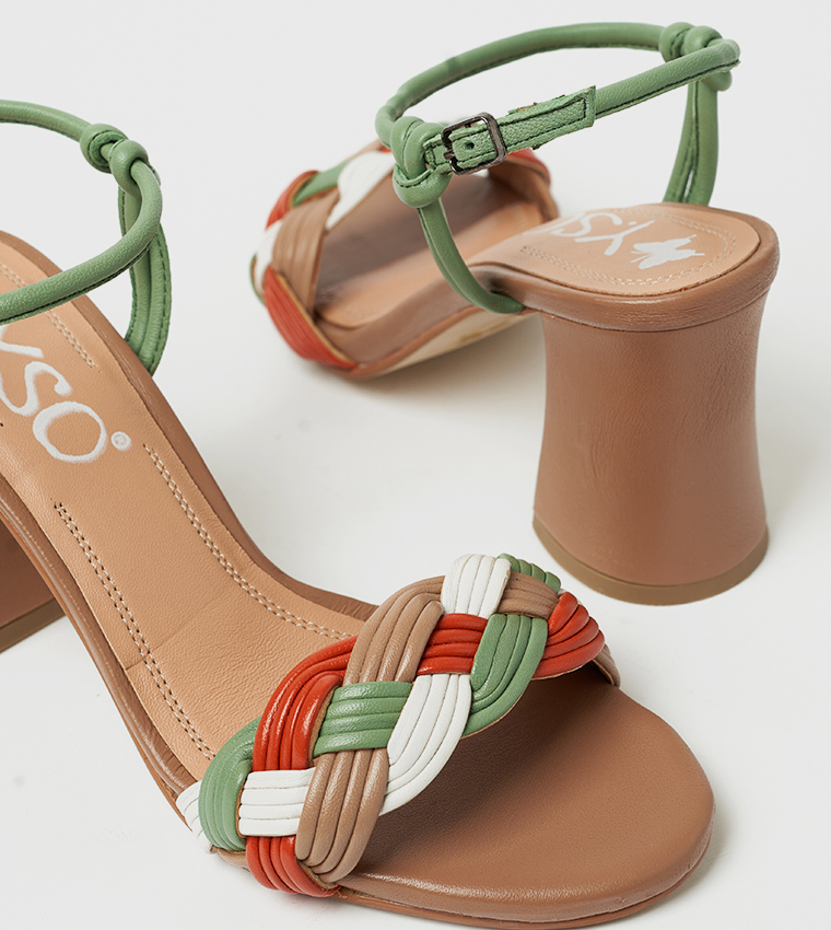 صندل إزمي بكعب ومقدمة مفتوحة  