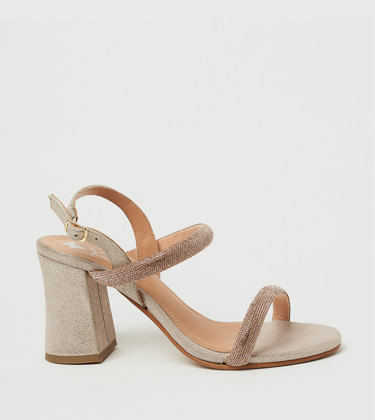 KAZAK Embellished Open Toe Heel Sandals